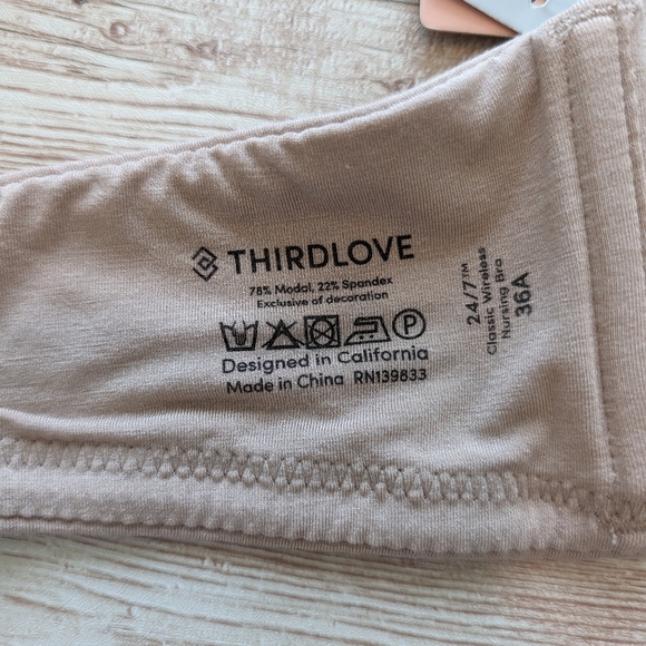 Thirdlove beige lightly lined wirefree front close nursing pumping bra size 36A - Picture 6 of 8